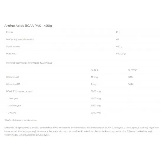 6PAK Nutrition BCAA PAK 2:1:1 Instant