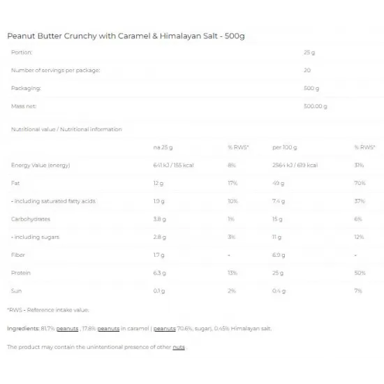 6PAK Nutrition Peanut Butter - Caramel & Himalayan Salt