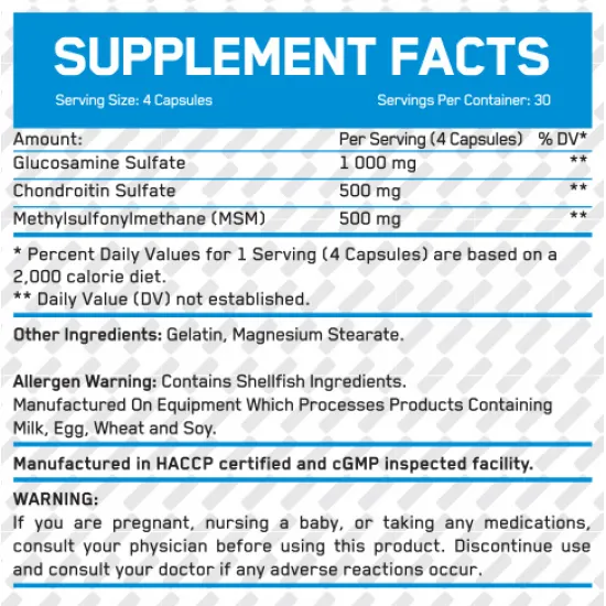 Everbuild Glucosamine Chondroitin & MSM Complex / 120 Caps