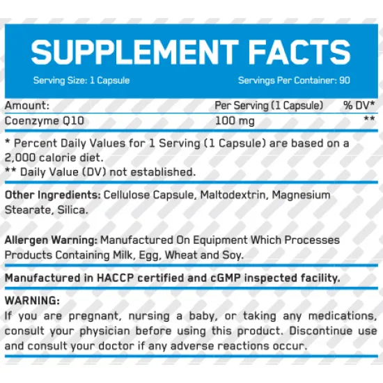 Everbuild High Potency CoenzymeQ10 CoQ10 100 mg / 90 Vcaps