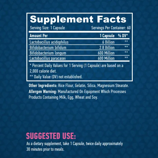 HAYA LABS 10 Billion Acidophilus & Bifidus Probiotic Complex / 30 Caps