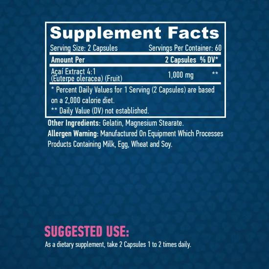 HAYA LABS Acai 1000 mg / 120 Caps