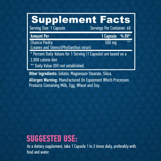 HAYA LABS Chanca Piedra 500 mg. / 60 Caps