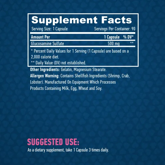 HAYA LABS Glucosamine Sulfate 500 mg / 90 Caps