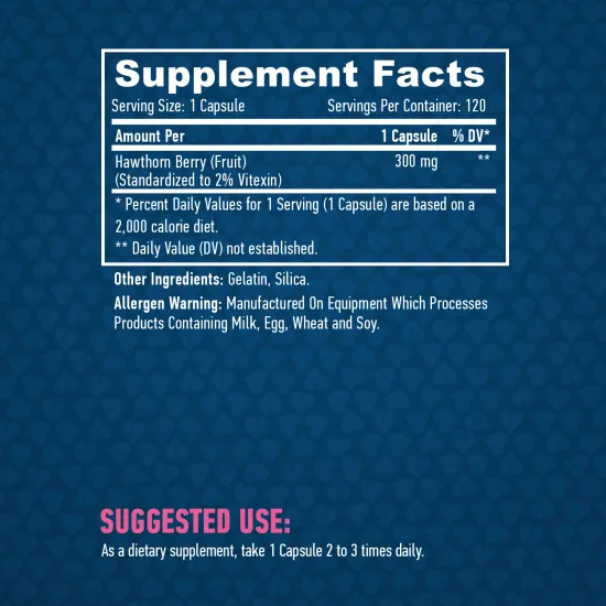 HAYA LABS Hawthorn Berry 300 mg / 120 Caps
