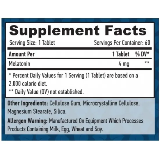 HAYA LABS Melatonin 4 mg / 60 Tabs