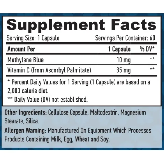 HAYA LABS Methylene Blue 10 mg / 60 Vcaps