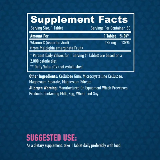 HAYA LABS Natural Vitamin C from Acerola Fruit / 60 Tabs