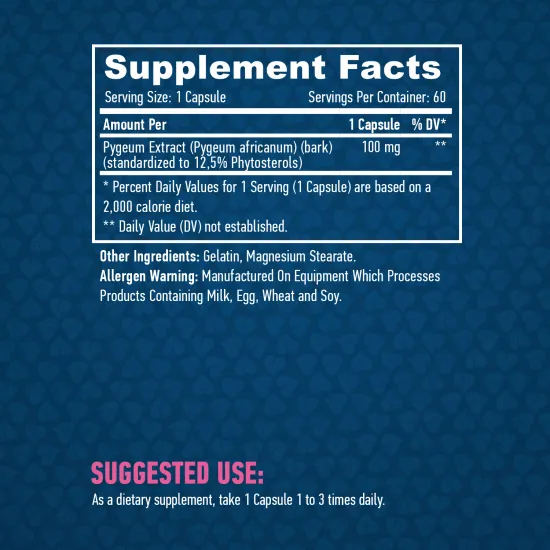 HAYA LABS Pygeum for Men 100 mg / 60 Caps