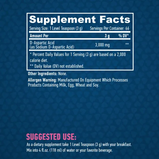 HAYA LABS Sports D-Aspartic Acid / 200 g