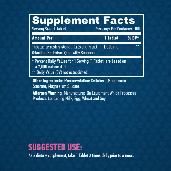 HAYA LABS Tribulus Terrestris 1000 mg / 100 Tabs