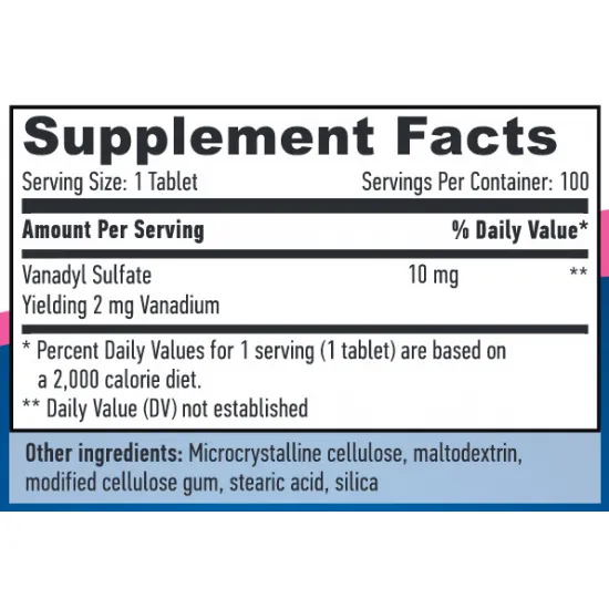 HAYA LABS Vanadyl Sulfate 10 mg / 100 Tabs