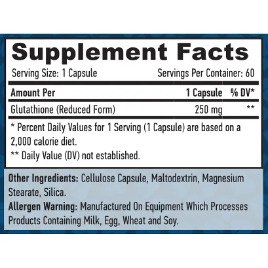 HAYA LABS Glutathione 250 mg / 60 Vcaps
