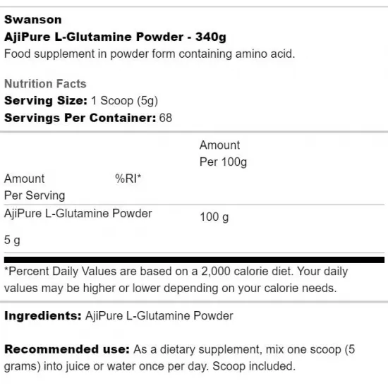 SWANSON AjiPure L-Glutamine Powder
