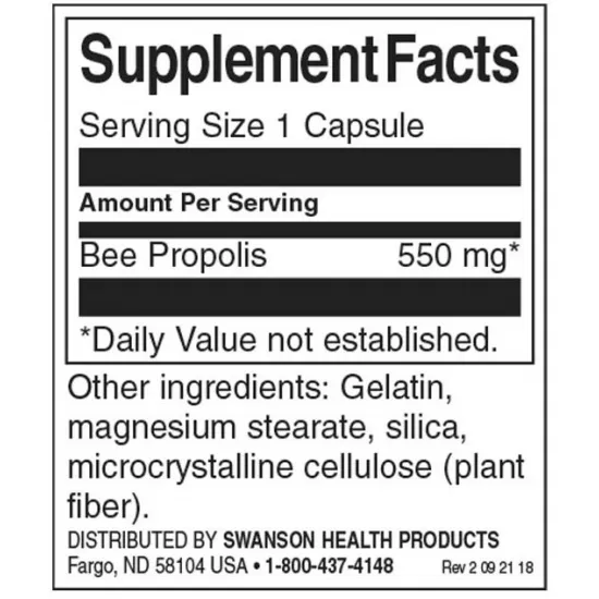 SWANSON Bee Propolis 550 mg