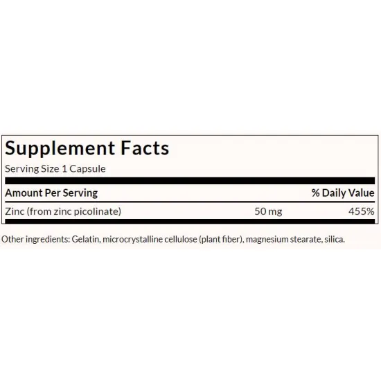SWANSON Extra Strength Zinc Picolinate 50 mg