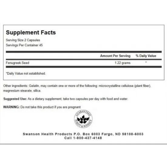 SWANSON Fenugreek Seed 610 mg