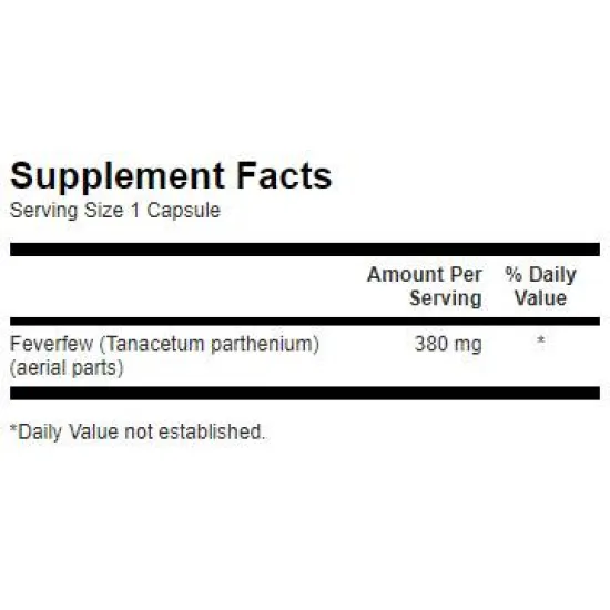 SWANSON Feverfew 380 mg