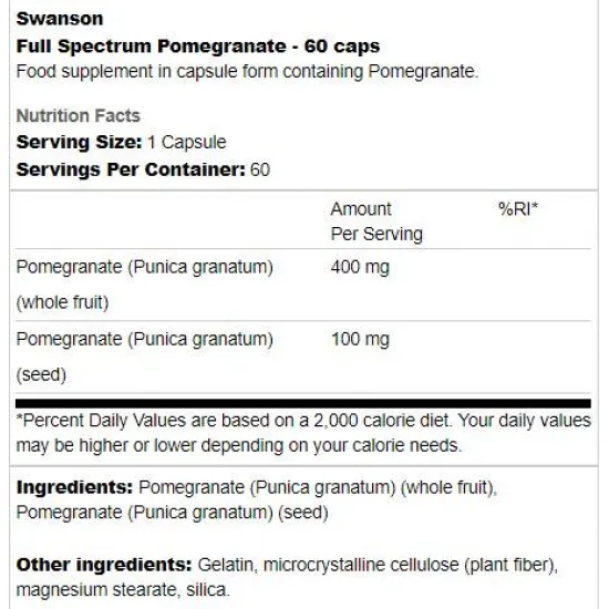 SWANSON Full Spectrum Pomegranate Whole Fruit & Seed