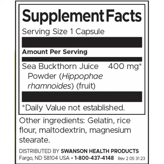 SWANSON Full Spectrum Sea Buckthorn 400 mg
