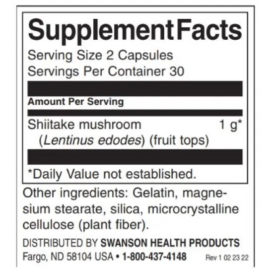 SWANSON Full Spectrum Shiitake Mushroom 500 mg