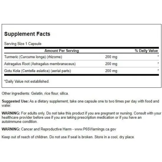 SWANSON Full Spectrum Turmeric, Astragalus & Gotu Kola Complex