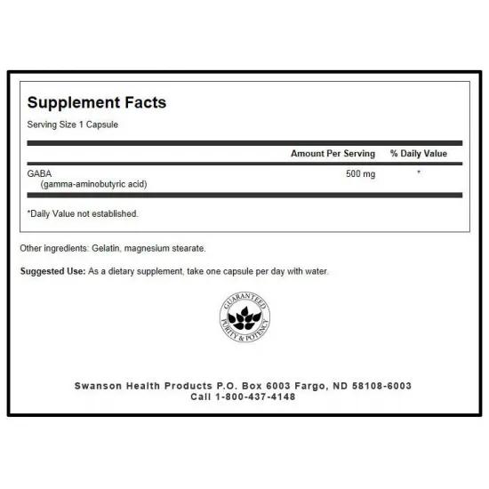 SWANSON GABA 500 mg