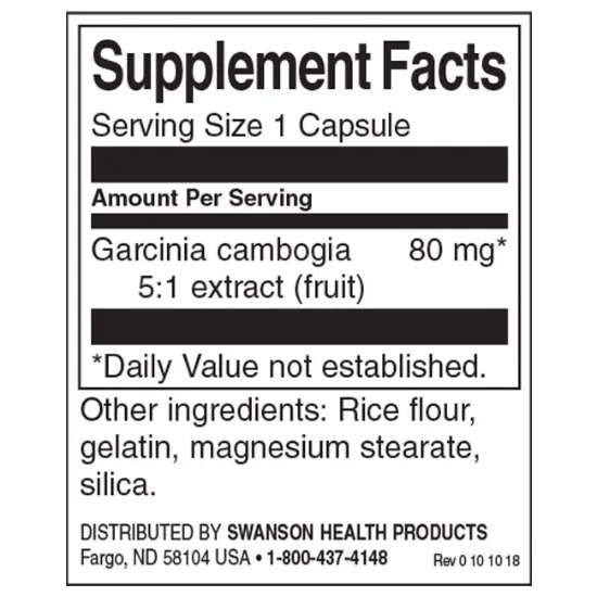 SWANSON Garcinia Cambogia 5:1 Extract 80 mg