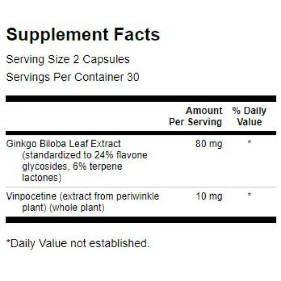 SWANSON Ginkgo with Vinpocetine Standardized 40 mg