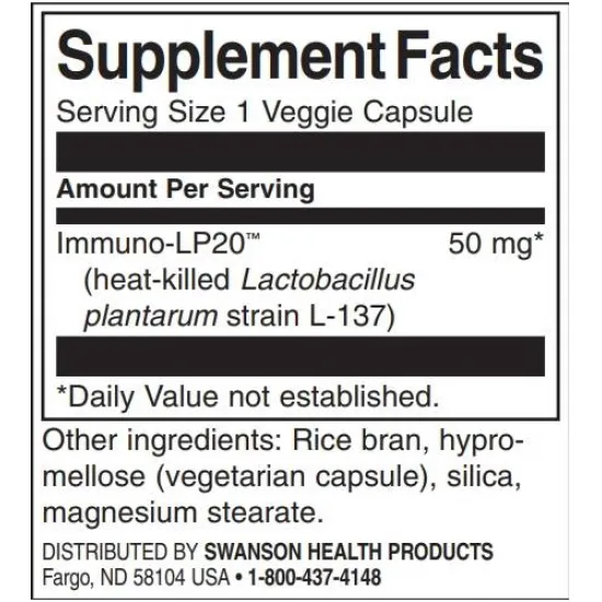 SWANSON Immunobiotic Immuno-LP20 50 mg