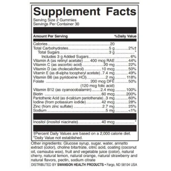 SWANSON Kids Multivitamin Gummies | Mixed Fruit