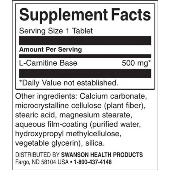 SWANSON L-Carnitine 500 mg