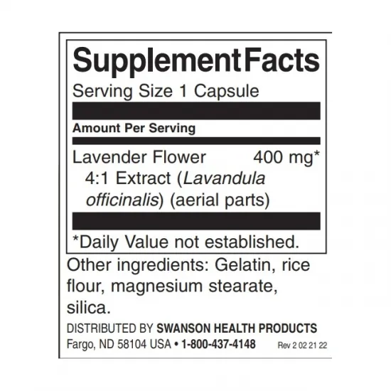 SWANSON Lavender Flower 400 mg