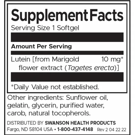 SWANSON Lutein 10 mg