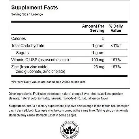 SWANSON Zinc and C Lozenges 100 mg