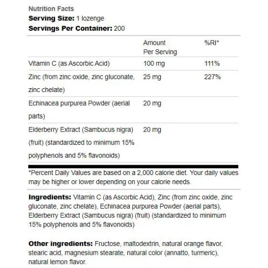 SWANSON Zinc & C with Elderberry & Echinacea